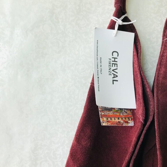 CHEVAL Firenze Suede Genuine Leather Hobo Bag w Pouch Wine Made In Italy - Picture 10 of 10